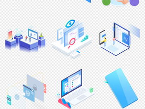 50款藍色互聯網2.5D云大數據商務海報素材合集 高效辦公的視覺利器